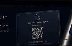 Spaceron verification card and serialized capsule