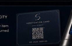 Spaceron verification card and serialized capsule