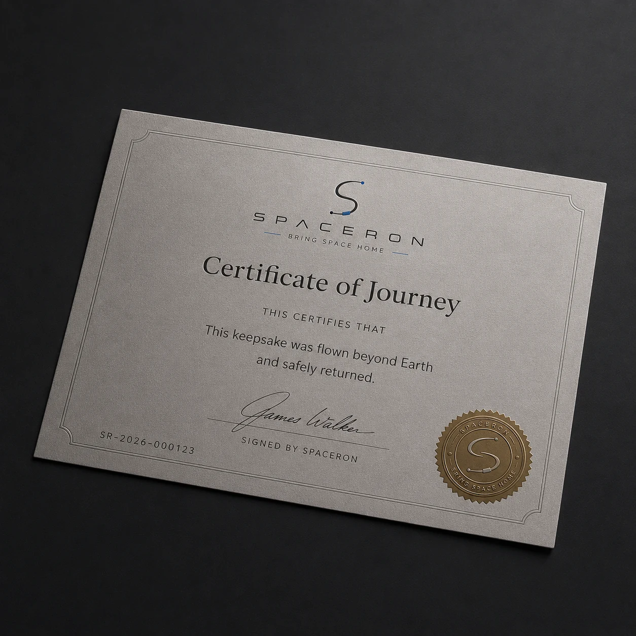 Signed certificate
