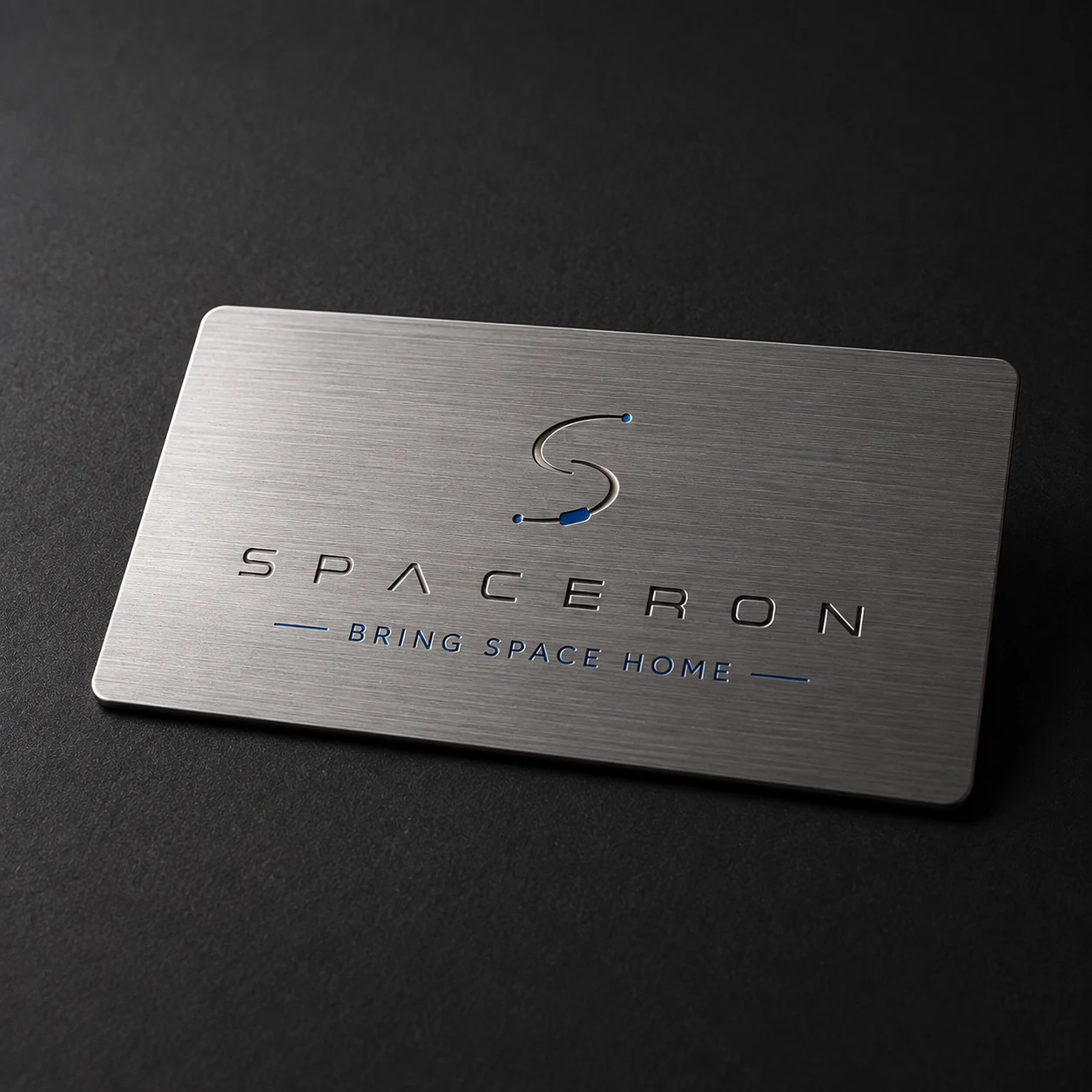 Brushed metal Spaceron brand card